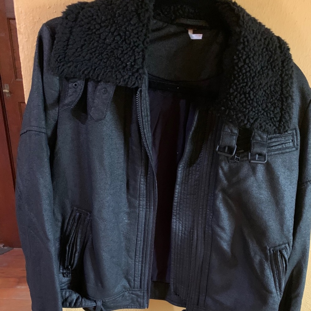 Free people relaxed faux leather jacket